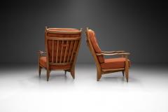 Guillerme et Chambron A Set of Solid Oak Edouard Armchairs by Guillerme and Chambron France 1960s - 3483525