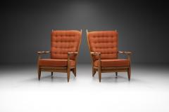 Guillerme et Chambron A Set of Solid Oak Edouard Armchairs by Guillerme and Chambron France 1960s - 3483558