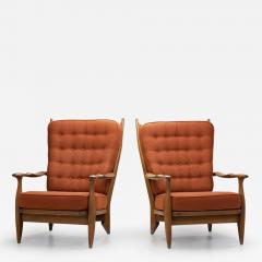 Guillerme et Chambron A Set of Solid Oak Edouard Armchairs by Guillerme and Chambron France 1960s - 3487697