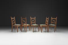 Guillerme et Chambron Five Upholstered Dining Chairs by Guillerme et Chambron France ca 1960s - 4566726