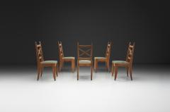 Guillerme et Chambron Five Upholstered Dining Chairs by Guillerme et Chambron France ca 1960s - 4566832