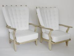 Guillerme et Chambron French Pair of Grand Repos Lounge Chairs by Guillerme et Chambron Votre Maison - 1117099