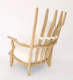 Guillerme et Chambron GUILLERME ET CHAMBRON BLEACHED OAK PAIR GRAND REPOS LOUNGE CHAIRS VOTRE MAISON - 1339837