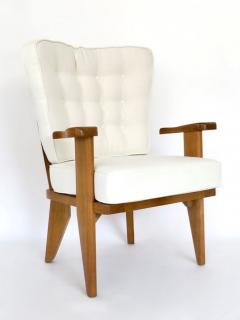 Guillerme et Chambron GUILLERME ET CHAMBRON FRENCH OAK UPRIGHT LOUNGE CHAIR - 2238932