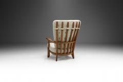 Guillerme et Chambron Grand Repos Oak Lounge Chair by Guillerme et Chambron France 1950s - 2712386
