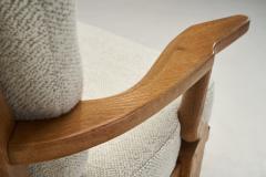 Guillerme et Chambron Grand Repos Oak Lounge Chair by Guillerme et Chambron France 1950s - 2712390