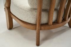 Guillerme et Chambron Grand Repos Oak Lounge Chair by Guillerme et Chambron France 1950s - 2712393