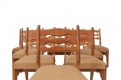 Guillerme et Chambron Guillerme Chambron Set of Nine Solid Oak Dining Chairs - 451415