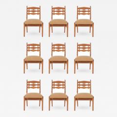 Guillerme et Chambron Guillerme Chambron Set of Nine Solid Oak Dining Chairs - 455462