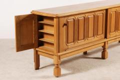 Guillerme et Chambron Guillerme and Chambron Sliding Doors Sideboard in Oak 1960s - 3033613