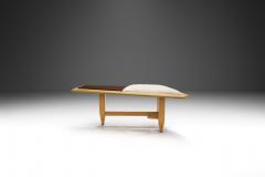 Guillerme et Chambron Guillerme et Chambron Bench with Wood Tile and Upholstery France 20th Century - 3663293