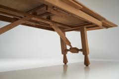 Guillerme et Chambron Guillerme et Chambron Brutalist Table Petronile in Carved Oak France 1960s - 1315769