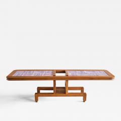 Guillerme et Chambron Guillerme et Chambron Coffee Table Oak and Ceramic Votre Maison France 1960s - 3401739