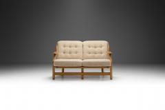 Guillerme et Chambron Guillerme et Chambron Gr goire Oak Settee for Votre Maison France 1960s - 3682323