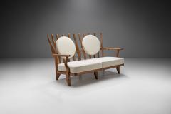 Guillerme et Chambron Guillerme et Chambron Grand Repos Sofa with Two Round Cushions France 1950s - 2369181