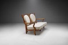 Guillerme et Chambron Guillerme et Chambron Grand Repos Sofa with Two Round Cushions France 1950s - 2369182