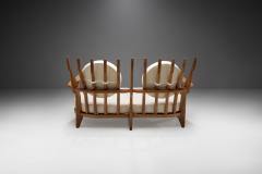 Guillerme et Chambron Guillerme et Chambron Grand Repos Sofa with Two Round Cushions France 1950s - 2369184