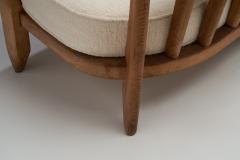 Guillerme et Chambron Guillerme et Chambron Grand Repos Sofa with Two Round Cushions France 1950s - 2369190
