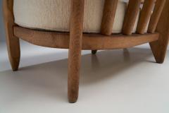Guillerme et Chambron Guillerme et Chambron Grand Repos Sofa with Two Round Cushions France 1950s - 2369191