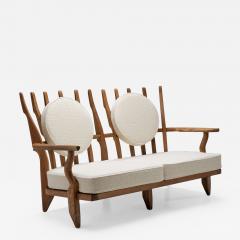 Guillerme et Chambron Guillerme et Chambron Grand Repos Sofa with Two Round Cushions France 1950s - 2371340