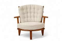 Guillerme et Chambron Guillerme et Chambron Oak Corner Chair France 1960s - 4690342
