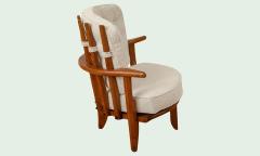 Guillerme et Chambron Guillerme et Chambron Oak Corner Chair France 1960s - 4698032