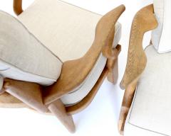 Guillerme et Chambron Guillerme et Chambron Pair French Oak Petite Repos Lounge Chairs Votre Maison - 4340948