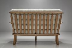 Guillerme et Chambron Guillerme et Chambron Sculpted Oak Two Seater Sofa France 1960s - 2579260