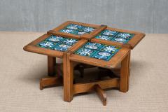 Guillerme et Chambron Guillerme et Chambron Set of Four Side Tables Modular Coffee Table 1950s - 4430922