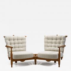 Guillerme et Chambron Guillerme et Chambron Settee with Connected Table for Votre Maison France 1950s - 4152138