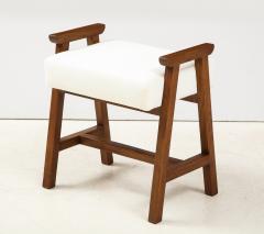 Guillerme et Chambron Ivory Velvet Oak Stool by Guillerme et Chambron - 2060165