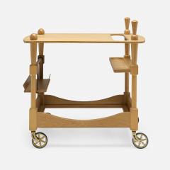 Guillerme et Chambron Laminated Oak Bar Cart by Guillerme et Chambron - 4602458