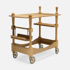 Guillerme et Chambron Laminated Oak Bar Cart by Guillerme et Chambron - 4603427