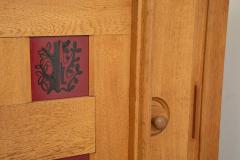 Guillerme et Chambron Large Mid Century Modern Oak and Ceramic Sideboard by Guillerme and Chambron - 4382966