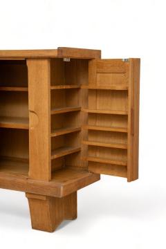 Guillerme et Chambron Large Mid Century Modern Oak and Ceramic Sideboard by Guillerme and Chambron - 4382978