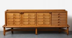 Guillerme et Chambron Monumental Carved Oak Sideboard by Guillerme and Chambron France c 1960 - 3214171