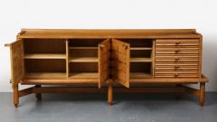 Guillerme et Chambron Monumental Carved Oak Sideboard by Guillerme and Chambron France c 1960 - 3214173