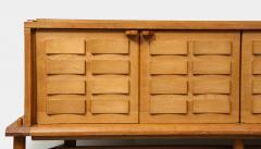 Guillerme et Chambron Monumental Carved Oak Sideboard by Guillerme and Chambron France c 1960 - 3214174