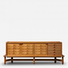 Guillerme et Chambron Monumental Carved Oak Sideboard by Guillerme and Chambron France c 1960 - 3215818
