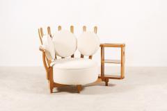 Guillerme et Chambron Oak Corner Armchair by Guillerme and Chambron for Votre Maison 1960s - 1066479