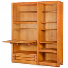 Guillerme et Chambron Oak Secretary Desk Bookcase France circa 1960 - 4545804