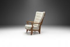 Guillerme et Chambron Oaken Grand Repos Lounge Chair by Guillerme et Chambron France 1950s - 2712366