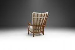 Guillerme et Chambron Oaken Grand Repos Lounge Chair by Guillerme et Chambron France 1950s - 2712367