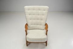 Guillerme et Chambron Oaken Grand Repos Lounge Chair by Guillerme et Chambron France 1950s - 2712369