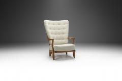 Guillerme et Chambron Oaken Grand Repos Lounge Chair by Guillerme et Chambron France 1950s - 2717877