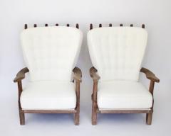 Guillerme et Chambron PAIR OF GRAND REPOS LOUNGE CHAIRS VOTRE MAISON - 3079945