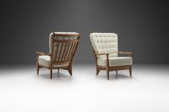 Guillerme et Chambron Pair of Edouard Lounge Chairs by Guillerme et Chambron France 1960s - 3487866