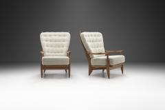 Guillerme et Chambron Pair of Edouard Lounge Chairs by Guillerme et Chambron France 1960s - 3487867