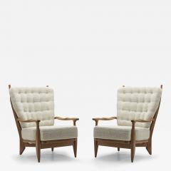 Guillerme et Chambron Pair of Edouard Lounge Chairs by Guillerme et Chambron France 1960s - 3501655