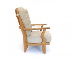 Guillerme et Chambron Pair of French Guillerme et Chambron blonde Oak petite Repos Lounge Chairs - 4264908